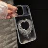 For iPhone 17 Pro Max Luxury Diamond Phone Case Women Girl's Love Heart Cover For iPhone 16 15 14 13 Pro Max Plus Clear Cover