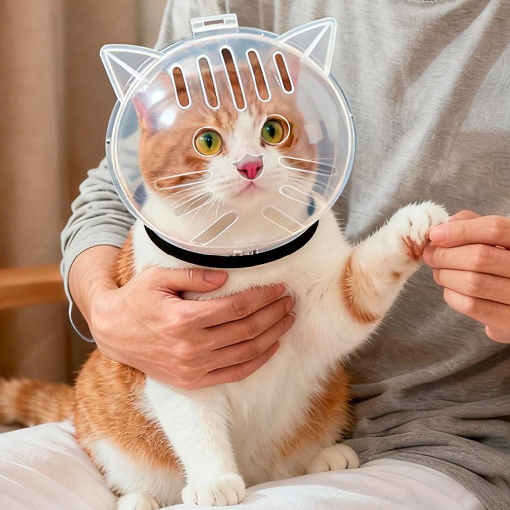 Breathable Cat Muzzle Anti Licking Cat Hood Nail Trimming Grooming Mask for Pet Grooming Bathing Nail Trimming