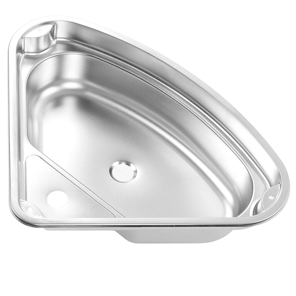 Triangular Kitchen Sink with 40mm Water Outlet 304 Stainless Steel Smooth Surface Easy Clean for RV