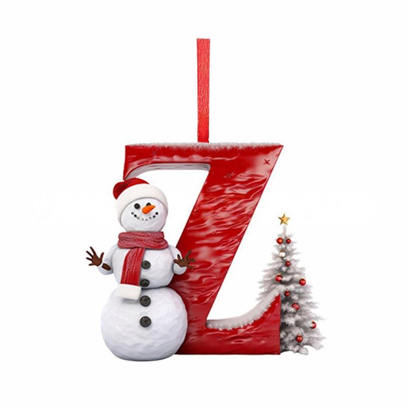 1Pcs Navidad Gift 26 Letters Acrylic Pendant For Christmas Tree Personalized Xmas Decoration Holiday Home Ornaments