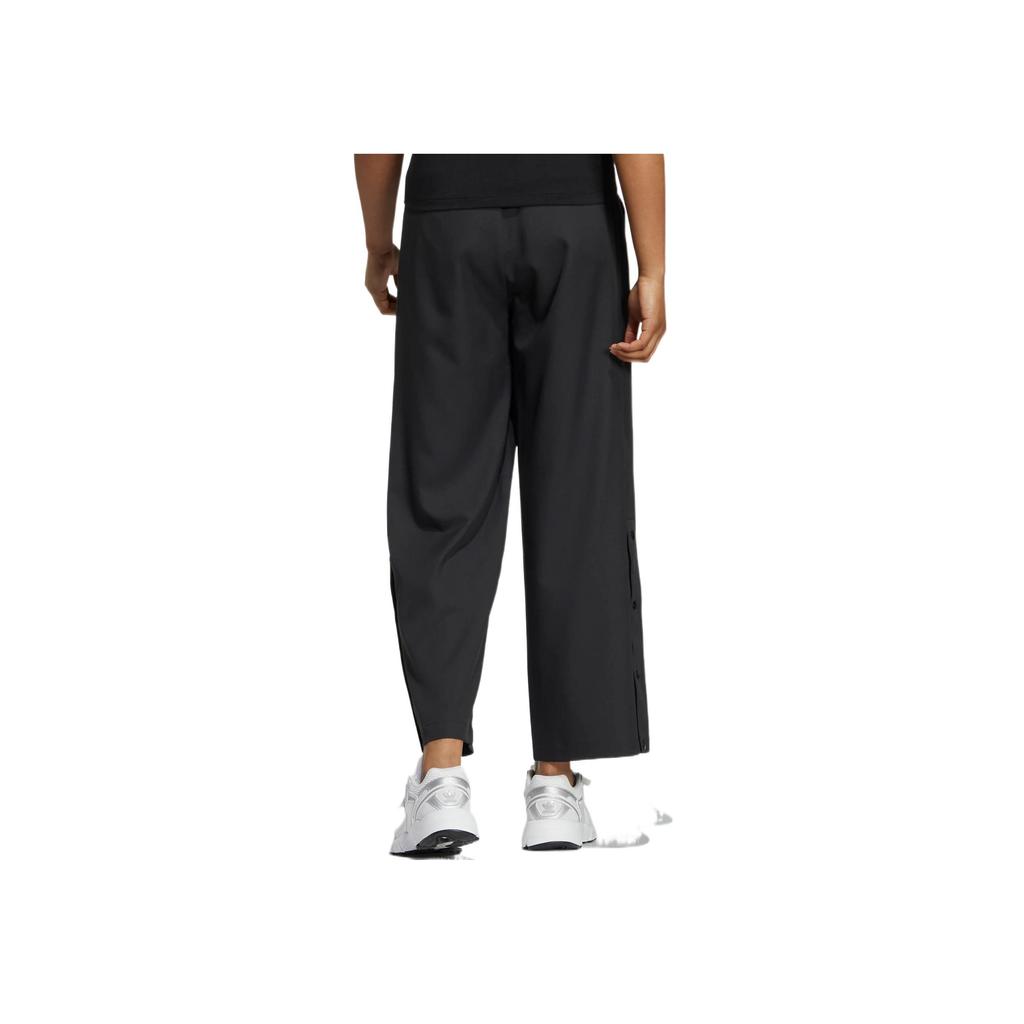 Adidas Originals Ss22 Mc Snap Pant Pure Color Straight-Leg Sports Trousers With Snap Button Hem Women Bottoms Black IC6586