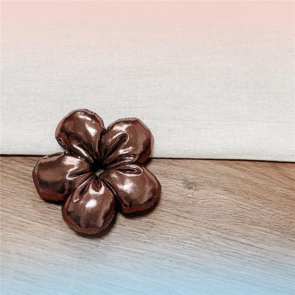 Exaggerated Large Satin Hair Scrunchies Flower Shape Exaggerated Hair Ring Women