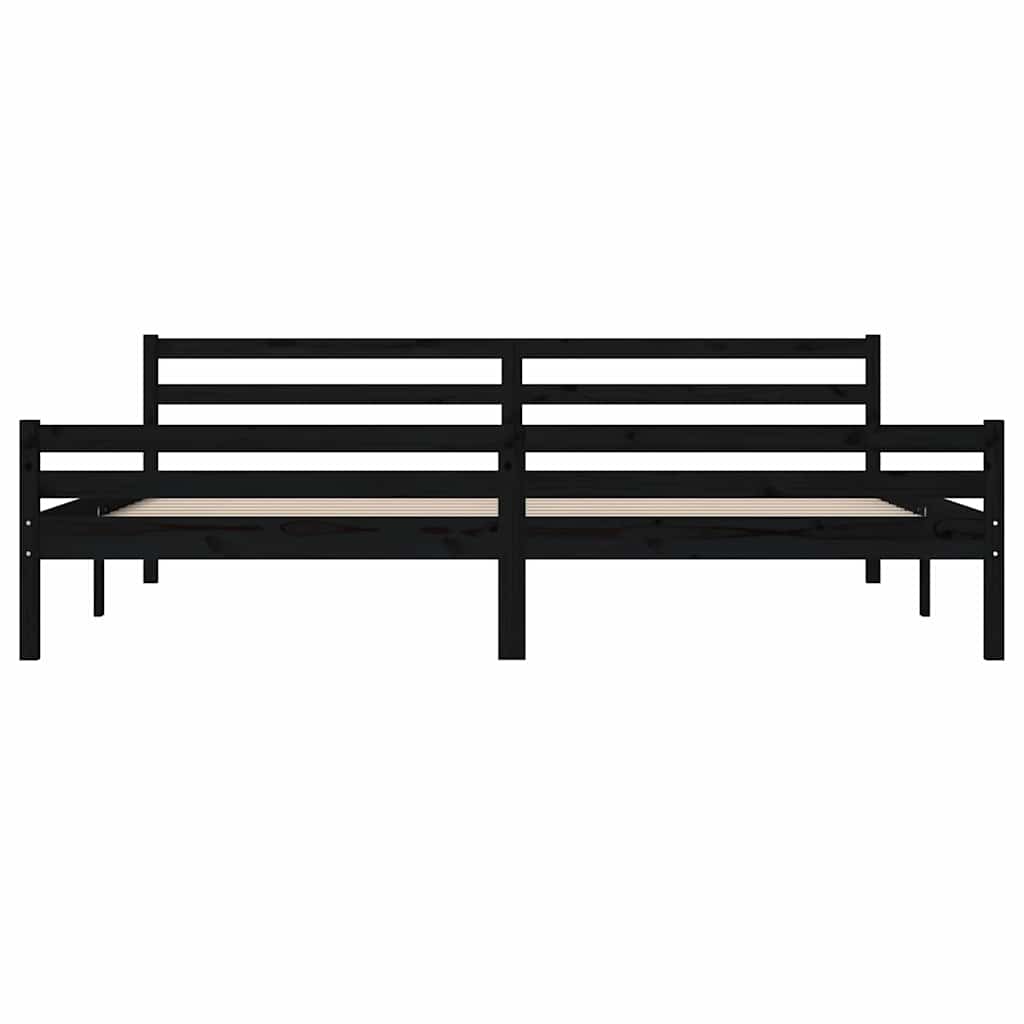 Solid Wood Bed Black 200x200 cm