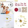 Elegant Large Wall Clock With 3d Stickers And Roman Numerals For Home Decor