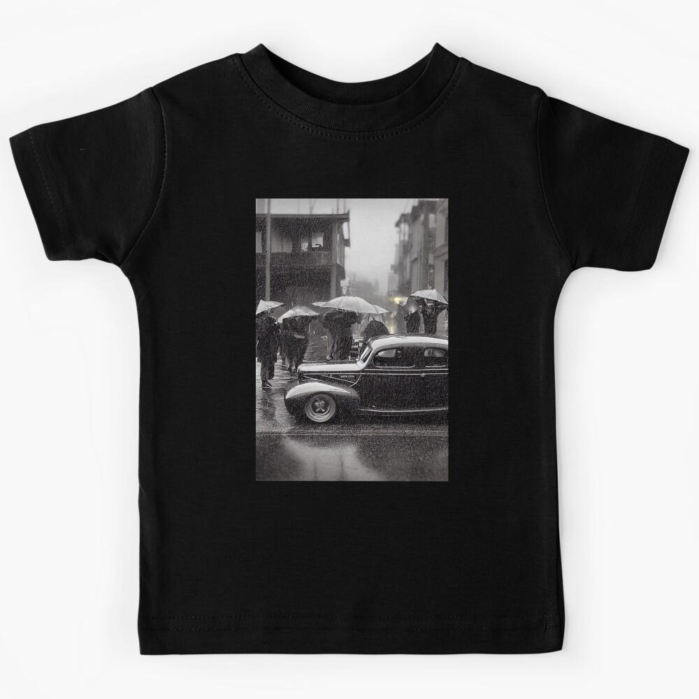 Vintage Hot Rod in the Rain, a perfect gift for all American Hot Rod fans Kids T-Shirt 100