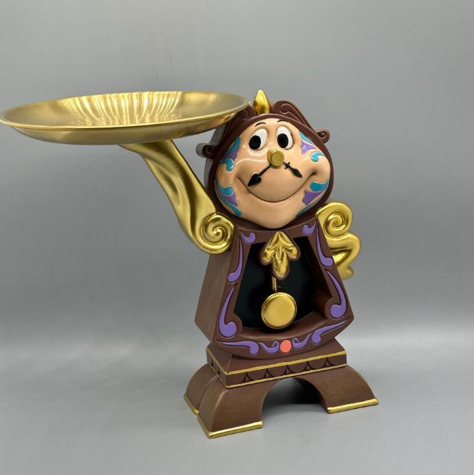 Beauty and the Beast Collection: Lumiere Candelabra & Cogsworth Pendulum Resin Table Clocks