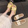 2025Comfortable Linen  Soft and Lightweight Cotton Slippers Cute Bowknot Flat Slipper Couples Slides Home Shoes for
