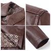 ROMON Men's Business Casual PU Leather Jacket