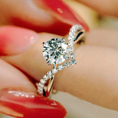 Huitan Newly Designed Women's Wedding Rings with AAA Cubic Zirconia Luxury Trendy Female Rings for Party Chic Zircon Drop Ship