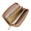 AGILITY Affa Long Wallet with Round 30 Large Gold and "Trant" Zipper, Cards, Capacity, Silver, Women's