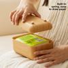 High imitation wood grain magnetic tissue box bedroom living room decoration with spring non-slip desktop coffee table paper box