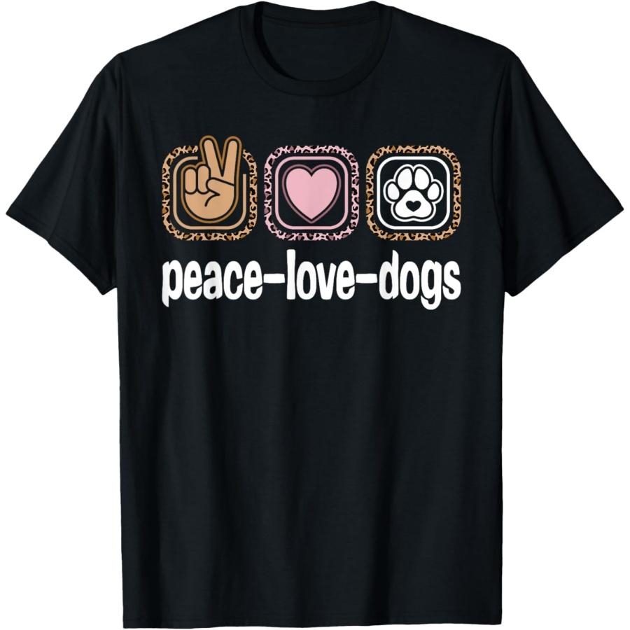 

Dog Lover Dog Leopard Print Women Girls Kids Peace Love Dogs T-Shirt XXXXXL чорний