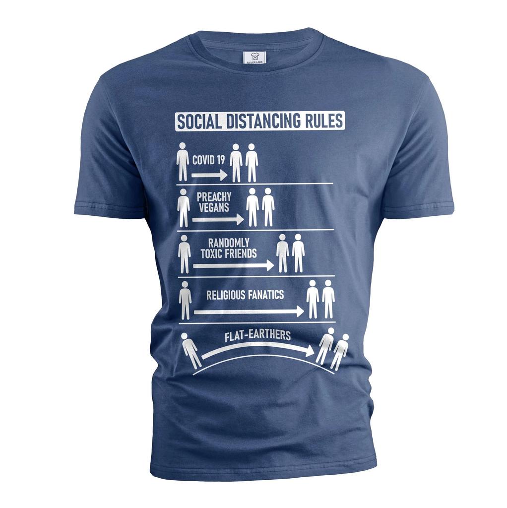 Herren Social Distancing Regeln lustiges T-Shirt lustiger Spruch Shirt Unisex Shirts