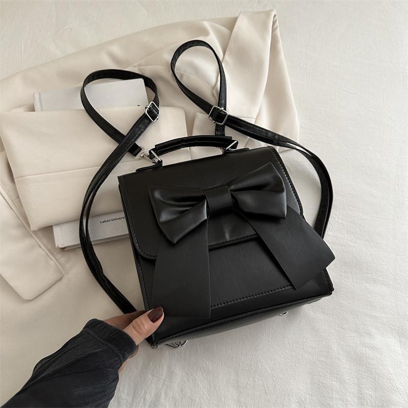 Fashionable Butterfly Knot Shoulder Bag Trendy Street Style Pu Material Versatile Backpack