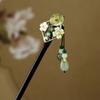 Decorative Chinese Style Flower Hair Sticks Handmade with Tassel Hair Chopsticks Retro Hair Fork Wooden Hairpin for Hanfu
