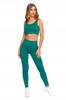 MORAJ Women's Sports Leggings, Fitted, Ribbed, High Waist, L/XL, GREEN