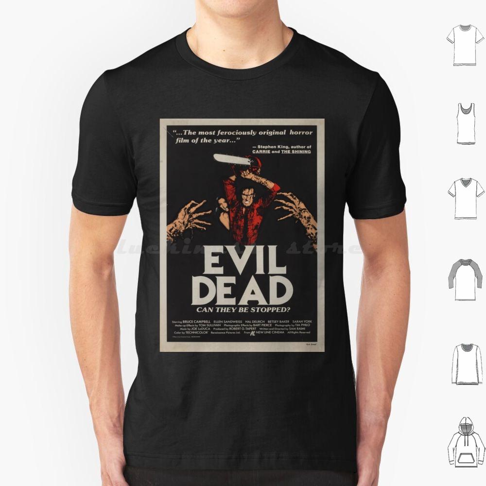 Evil Dead T Shirt Big Size 100 Cotton Horror Movie Dead Halloween Film Vintage Zombie Retro Funny Evil Dead Ash Bruce Campbell