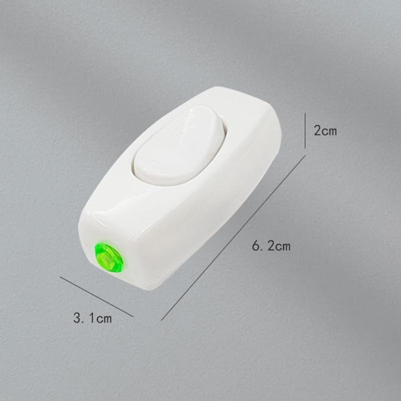 1Pc Light Switch For Home Classic White Inline On/Off Table Bedside Lamp Desk Light Cord Cable Switches Electrical Accessories