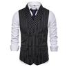 Men's European-Style Striped Shawl Collar Suit Vest - Autumn/Winter Casual 2019