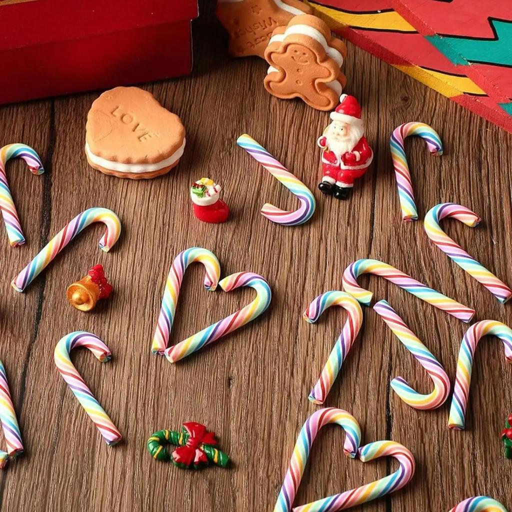 30 Stück mehrfarbige Weihnachtszuckerstangen Dekorationen Für Weihnachtsfeier Tischstreudeko Vasenfüllung Und Bastelbedarf