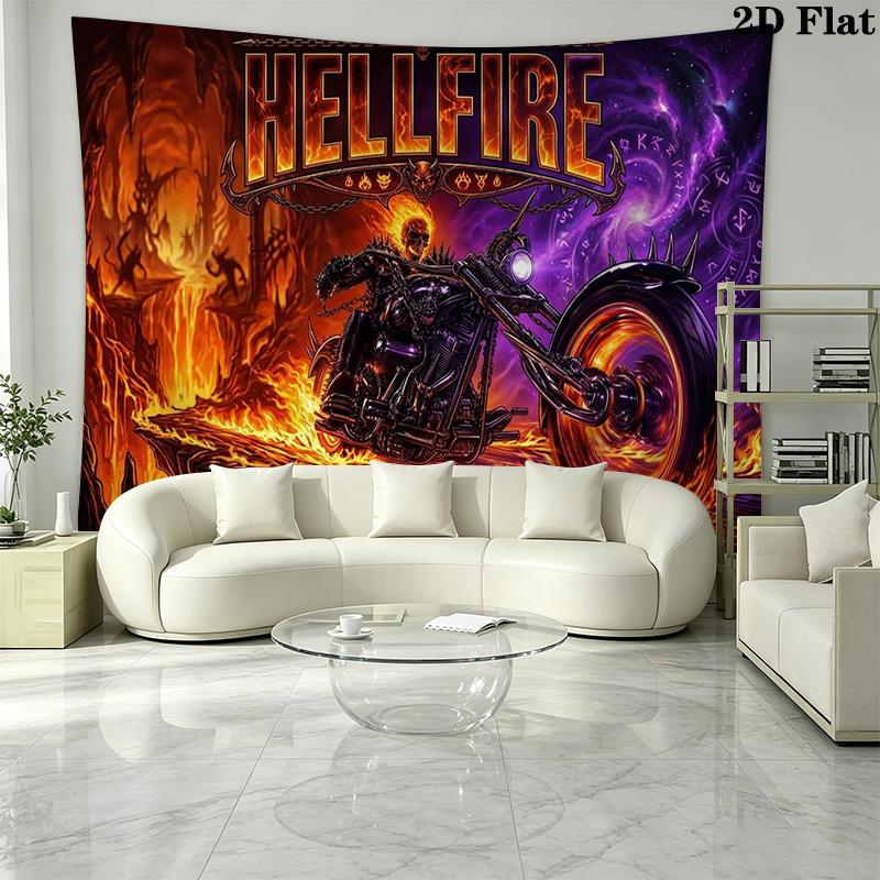 Horseman of Hell Wall Tapestry Aesthetic Wall Hanging Printed Fabric Blanket Decorative Tapestries for Bedroom Living Room Home Decor