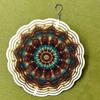 3D Metal Wind Chime Spinner with Mandala Flower Pattern Vibrant Garden Art for Outdoor Decor All Season Hanging Decoration Detailed Craftsmanship