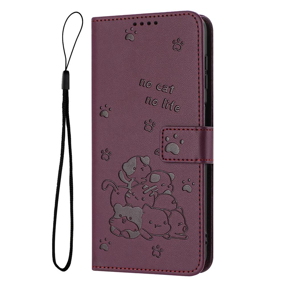 Curte Cat Leather Wallet Cover Case For Samsung Galaxy S25 S24 A06 A14 A15 A16 A23 A24 A25 A33 A34 A35 A36 A53 A54 A55 A56 M35