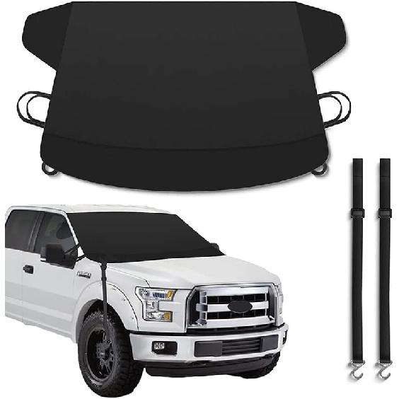 1 PC Car Front and Rear Windshield Snow Shield, Thickened Car Oxford Cloth Snow and Sunshade All-in-one Cover, Waterproof and Durable Windshield 1 PC