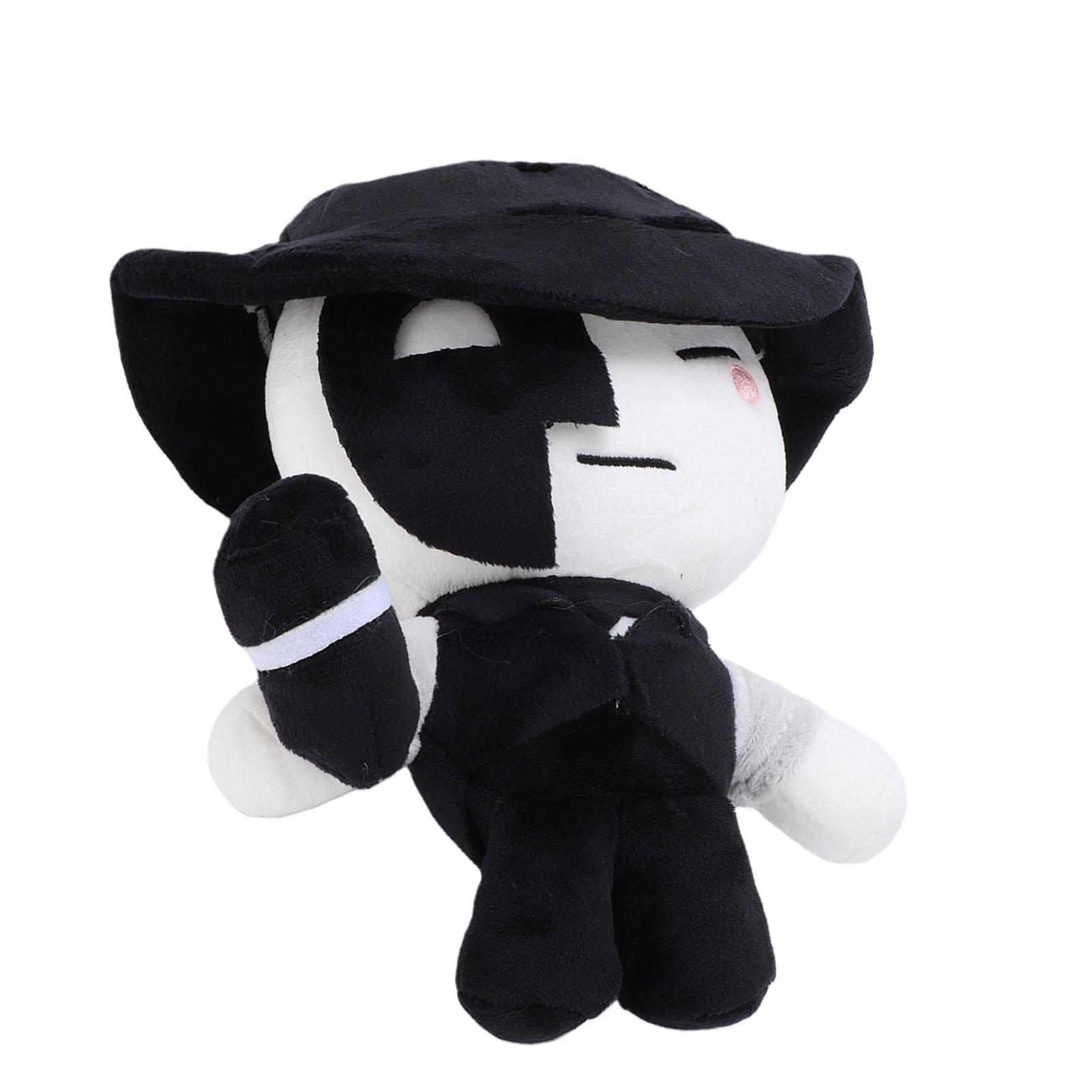 

7.9 Inch Artful Plush Soft Stuffed Game Collectible Doll Black White Gaming Character Stuffed Plush Toy