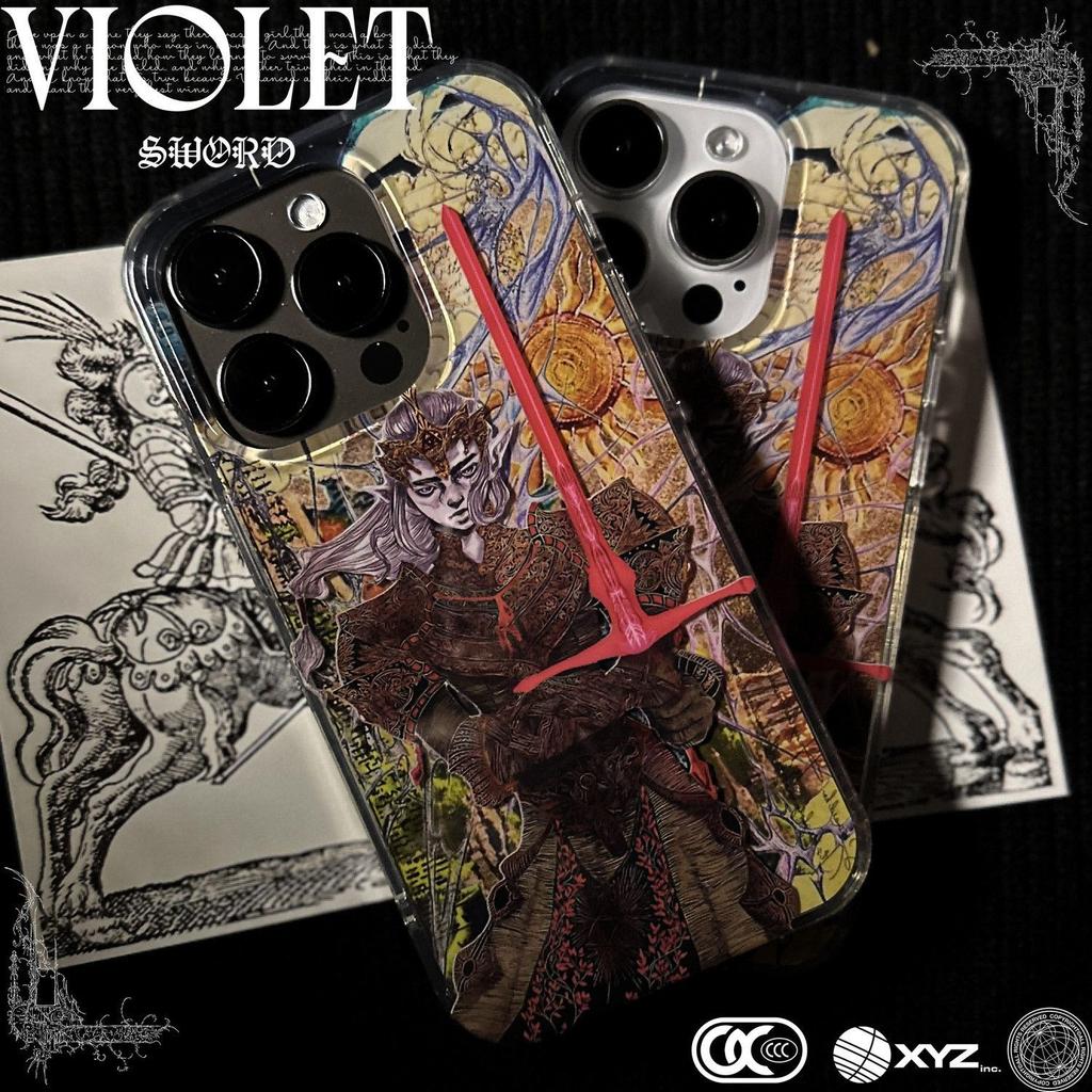 Mittelalterliche Retro-Handyhülle für Apple iPhone 16 Pro Max - Weiche Silikon Stoßfest Kreative Ritter Schwert Hülle für iPhone 16/15/14/13/12/11/Pro/Plus