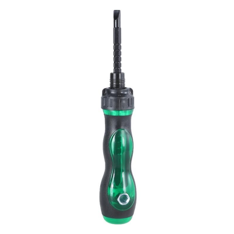  Adjustable Telescopic Double Purpose Ratcheting Screwdriver Slotted Crossing