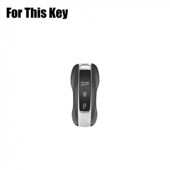 Zinc Alloy Leather Car Key Case Cover For Porsche Panamera 911 Macan Cayenne