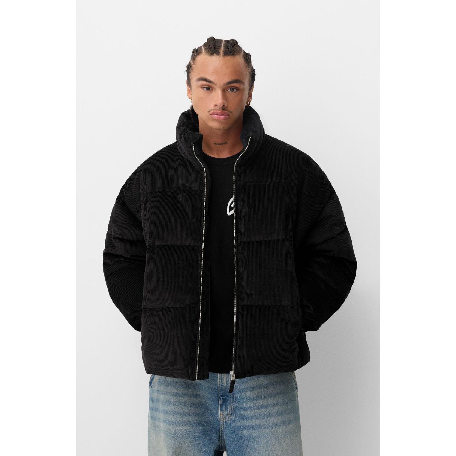 

Вельветовая куртка-пуховик XS чёрный