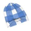 ZLIENSZUS Modern Blue & White Gingham Check Beanie Hat - Gingham Suitable for Streetwear, Casual Outfits, Layering for &, Versatile for Casual Attire,