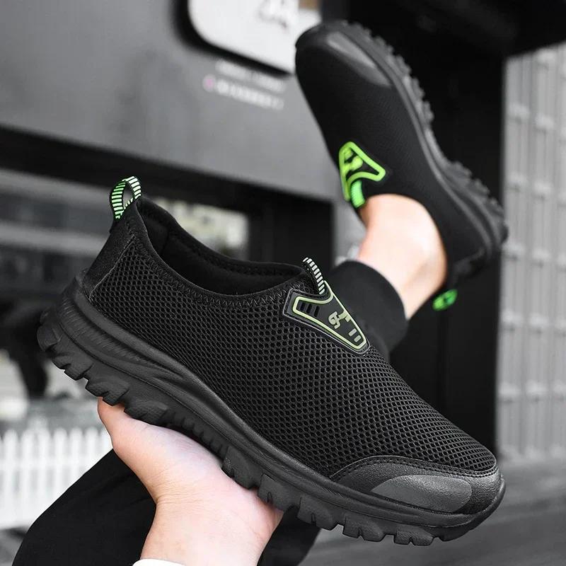 Men's Shoes Promotion Barefoot Minimalist Breathable Comfortable Walking Shoes Men's Summer Mockasins Sneakers Summer Flat Black