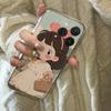 Flower Picking Girl Applies To Apple 16PROMAX Mobile Phone Case iPhone15 Transparent 14 Creative 13 Soft Case 12 Cute