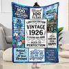 Happy 100th Birthday Quotes Blanket Durable Comfort Great for Livingroom Seaside Sofa Four Seasons Universal Warmthful Decor