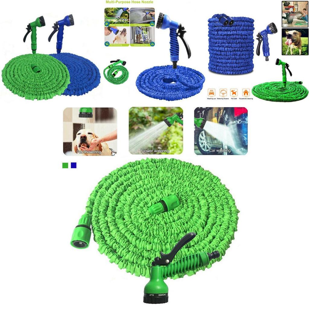 Garden Expandable Hose Pipe Spray Gun Watering Gun Plants Car 25ft200ft Wash