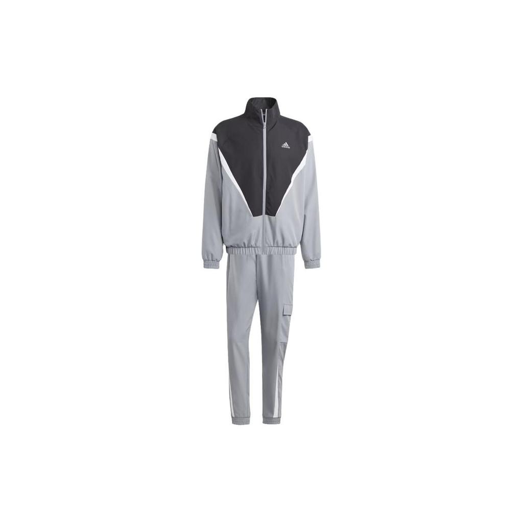 Adidas Sportswear Color Block Stand Collar Long Sleeve Jacket And Cuffed Jogger Set Men Activewear IJ6072