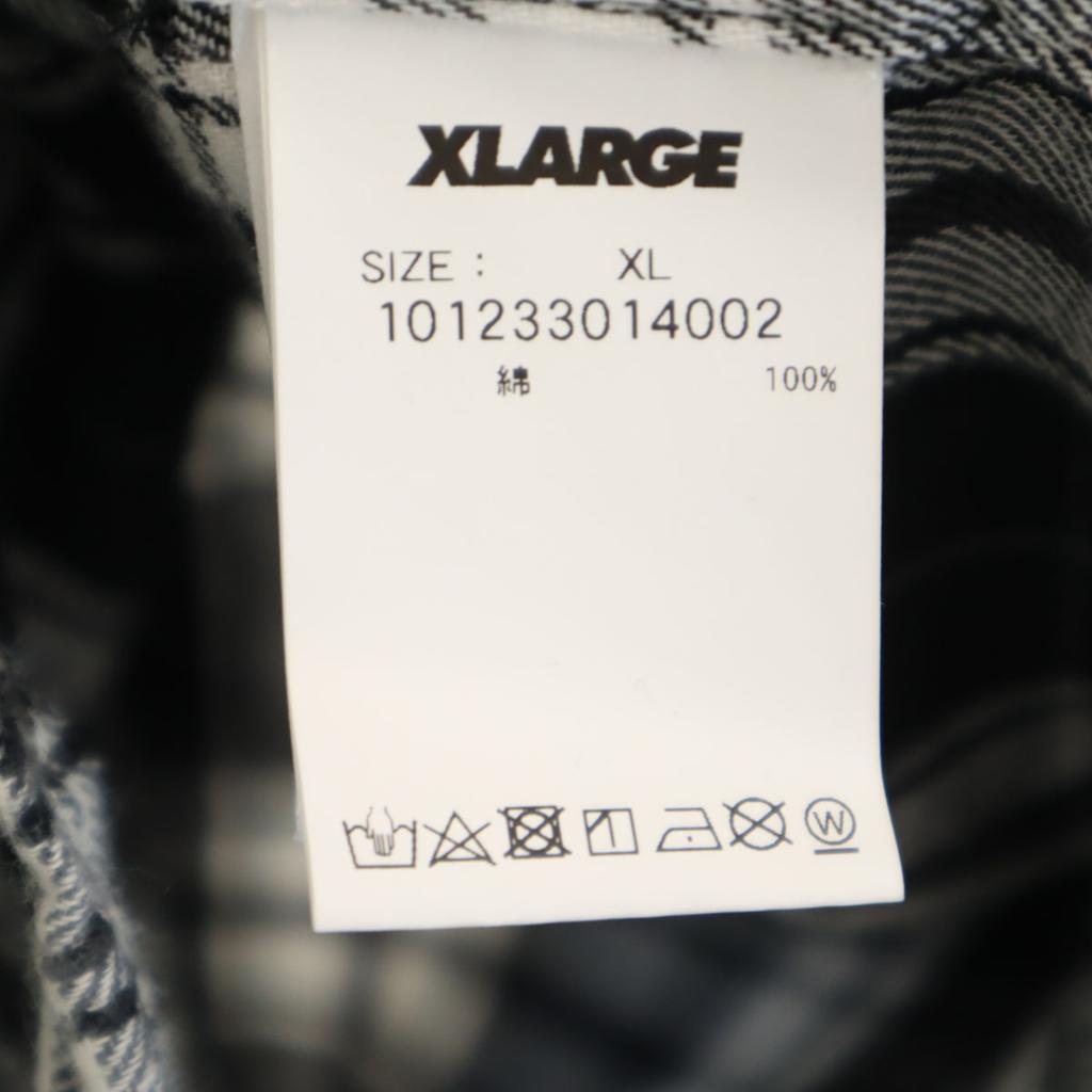 XLARGE Check Pattern Back Logo Long sleeve Flannel shirt XL black Men's Used