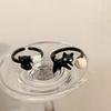 Funny Black Cat Open Rings for Women Fashion Cartoon Cute Kitten Finger Rings Party Jewelry Gift Aesthetic Accessories