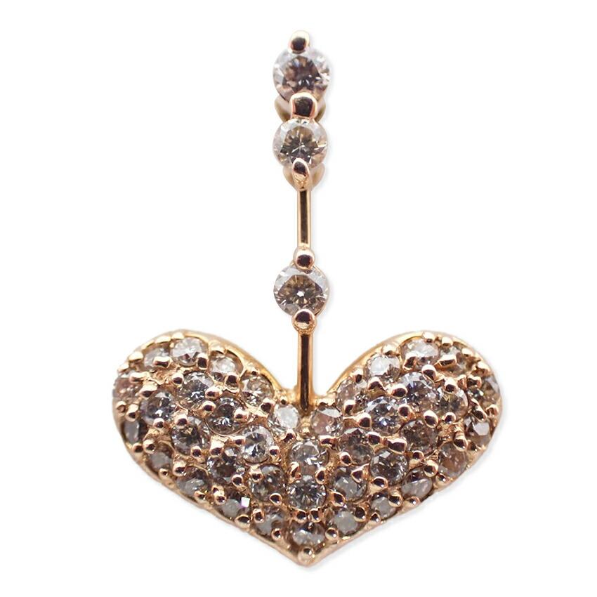 

[Used] K18 Diamond Heart Pendant Top / j55-40