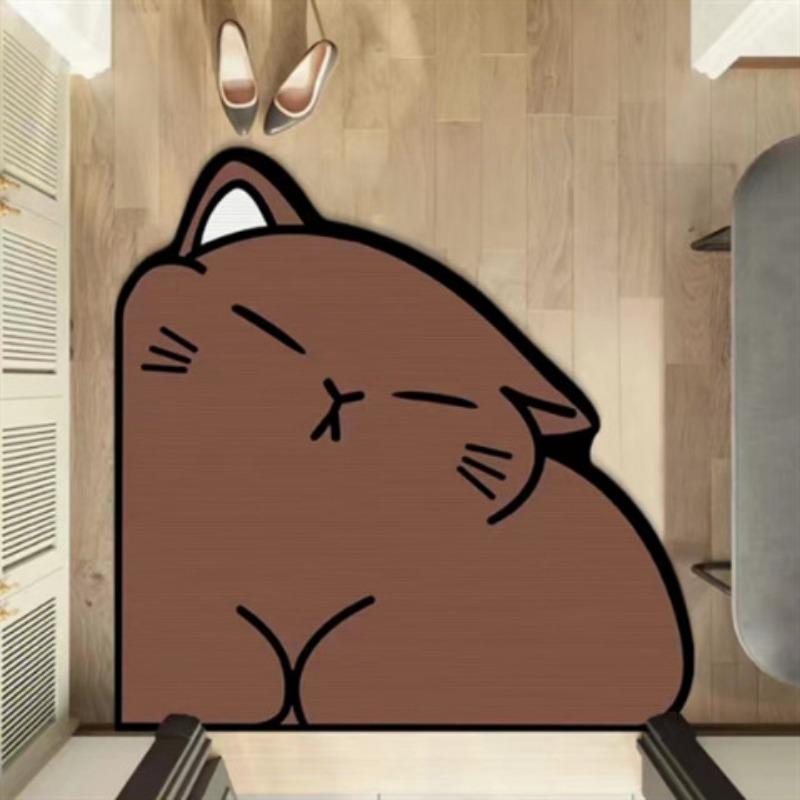 Cartoon Cute Irregular Bathroom Anti Slip Mat Bathroom Door Absorbent Mat Household Fan Diatom Mud Floor Mat