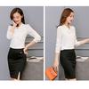 Fashion Casual Chiffon Bow Long Sleeve Shirt Office Women Tops