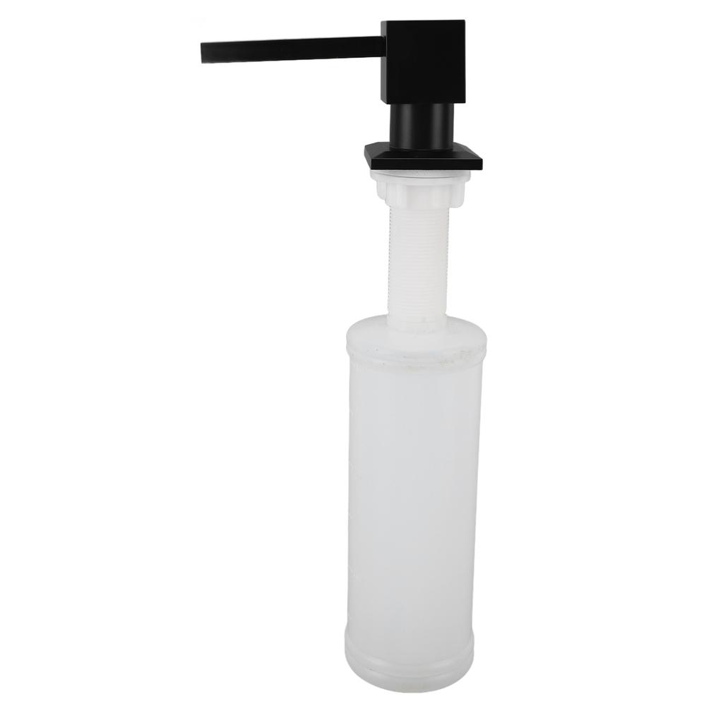 Sink Soap Dispenser Metal Square Pump Countertop Soap Dispenser with 350ml Refillable Bottle for Kitchen
