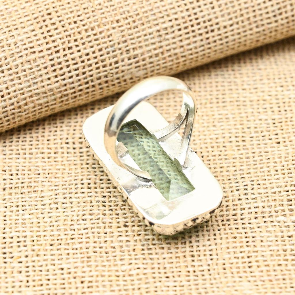 Aqua Apatite Gemstone Handmade 925 Solid Sterling Silver Jewelry Ring For Wedding Gift