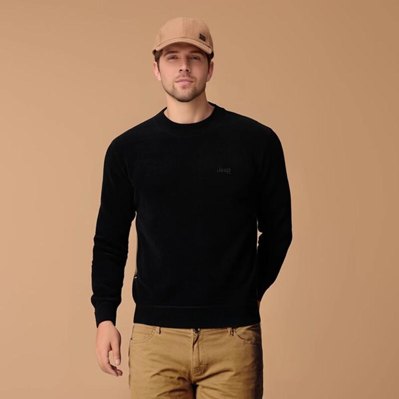 JEEP Men's Fleece Lined Crew Neck Sweater