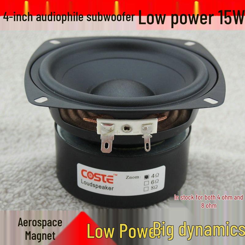

Leidezhu 4-inch HiFi Subwoofer Speaker, 15W Heavy Bass, Responsive and Stable Square, Outer Diameter 105MM, 4 Ohm, Black
