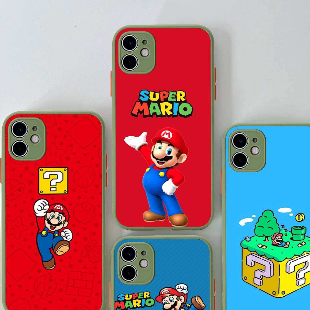 Super Game M-Mario Phone Case For IPhone 13 12 X XS MAX Pro Max 16 15 11 14 Pro Max Shockproof Matte Cover