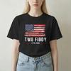 Two Fiddy Unisex Unisex T Shirts Usa American Vintage Tees Short Sleeve Crew Neck TShirt Pure Cotton Birthday Present Clothes
